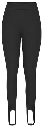 GMQWRK Leggings para mujer, ligeros, de punto acanalado, opacos, con estribo, cintura alta elástica, control de barriga, pantalones de compresión, pantalones de yoga elásticos casuales para otoño