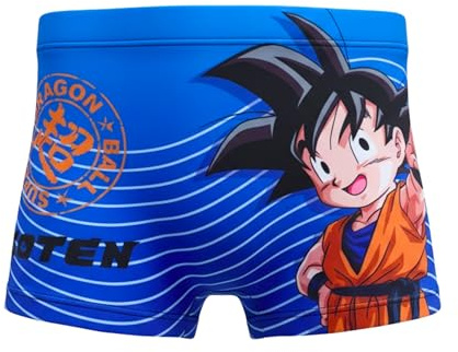 Dragon Ball Z Pantaloncini da Bagno da Ragazzo, Goten Boxer Costume da Bagno per Bambino, Taglie 4 a 12 Anni (IT, età, 6 Anni, Regular, Blu)