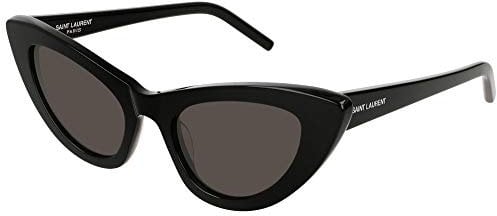 SAINT LAURENT Womens SL 213 LILY-001 52 Woman ACETAT Sunglasses, Black-Black-Grey