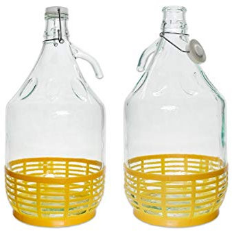 Vetro Italiano 2 palloncini da 5 l, in vetro, con chiusura ermetica