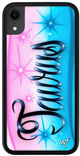 Wildflower Hüllen – Zodiac Airbrush Taurus Hülle, kompatibel mit Apple iPhone XR | Rosa, Blau, Sternzeichen, trendig – schützender schwarzer Stoßfänger, 1,2 m Falltest-zertifiziert, kleines