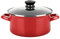 Fagor Optimax Cacerola Inducción 18 cm, Tapa de Cristal, Acero Esmaltado, Antiadherente Ecológico XYLAN PLUS sin PFOA, Apta Para Todas Las Cocinas, Vitrocerámica, Gas, Horno, Lavavajillas, Rojo