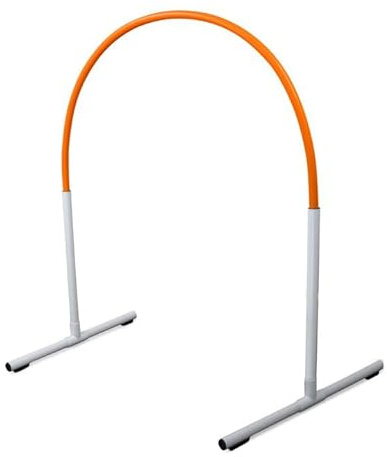 SPORTIKEL24 Hoopers Hoop – wetterfest, VDH-konform & farbig – mit Stecksystem für sicheres Hundetraining – aus robustem Kunststoff – Flexibler Hundesport-Reifen mit Stecksystem – Weiß/Orange