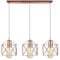 PETITES ECREVISSES Suspension Luminaire Industrielle 3 Lampes Vintage E27 Lustre Abat-jour en Métal Design pour Salon Chambre Cuisine (Or rose - avec une barre)