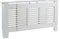 Home Source Extending Radiator Cover Wooden Wall Cabinet Slatted Grill, White, Adjustable to 203cm