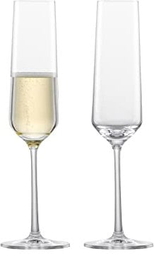 Zwiesel Glas Pure Sektglas aus hochwertigem Glas hergestellt, 2-teiliges Set, Maße: Höhe: 25.2 cm, Durchmesser: 72 mm, Volumen: 209 ml, 122316