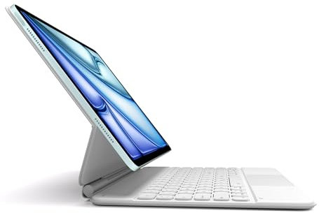 Dracool Tastatur für iPad Air 13 (M3/M2, 2025/2024), Tastatur Hülle für iPad Pro 12.9 Zoll 6/5/4/3 Gen mit Trackpad Magnetische Freischwebende Beleuchtete Magic Type Keyboard Case QWERTZ, Weiß