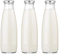 Danmu Art - 500ml Glass Milk Bottles with Lids -Retro Sliver Lids - Juice Milk Jam Airtight Storage Dispenser Bottles Set of 3