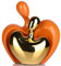 XMGZQ Orange und Gold Umarmendes Paar Keramik-Skulptur, Deko Wohnzimmer, Hochzeitspaar Figuren, Couple Statue, Leidenschaftliche Liebesstatue, Geschenk für Hochzeit, Jubiläum, Valentinstag