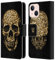 Head Case Designs Leopardo Calaveras en Impresiónes Animales Carcasa de Cuero Tipo Libro Compatible con Apple iPhone 13 Mini