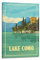 YIBIN Vintage-Reiseposter Lake Como, Poster, dekoratives Gemälde, Leinwand, Wandposter und Kunstbild, modernes Familien-Schlafzimmer, Dekoration, Poster, 20 x 30 cm