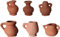 FADEDA 6X Tonkrüge/Höhe:3 cm/handbemalt/detailgetreue Krippen Figuren - Weihnachten Tisch Dekoration Krippe Zubehör