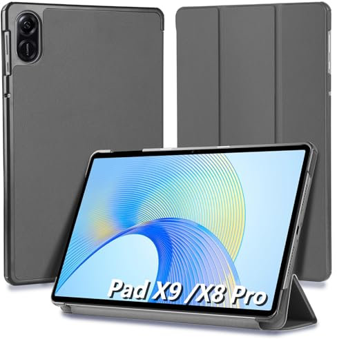 Hianjoo Funda Compatible con Huawei Honor Pad X9 / X8 Pro 11.5, Funda para Tableta Protectora Delgado Inteligente de Cuero Función de Soporte Carcasa para Pad X9 / X8 Pro, Gris