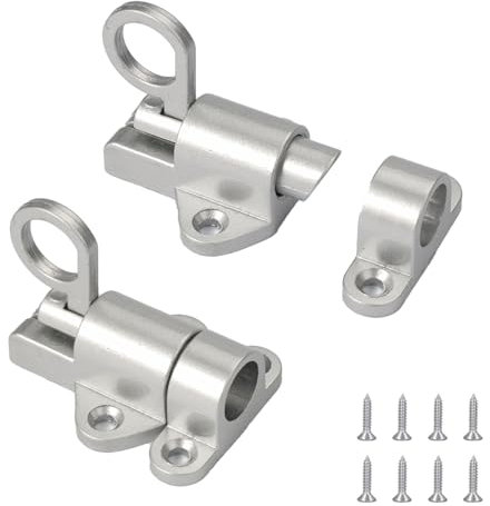 2 Piezas Pestillo de Puerta Automático, Perno de Resorte de Puerta con Tornillos, Riegelschloss für Fenster de Aleación de Aluminio, Cierres de Pestillo Automático para Puertas de Madera, Ventanas