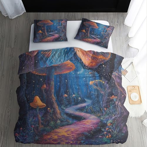 Bettwäsche 155x200 Trippy - Wendebettwäsche - Bettbezug Set 2teilig mit 1 Kissenbezug 80x80 cm - Weiche Kuschelige Mikrofaser Bettwäsche-Sets mit Reißverschluss - K&R702