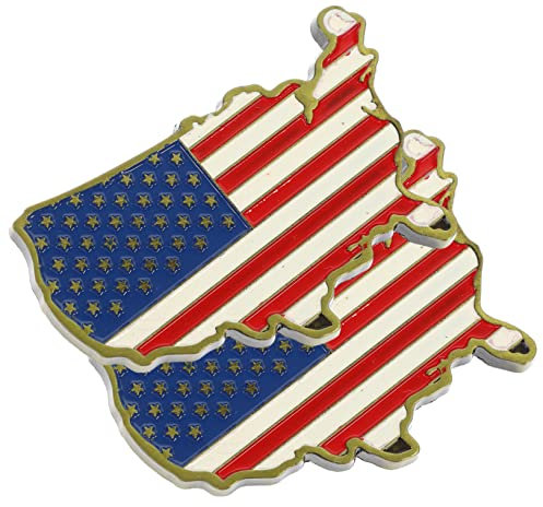 BRIGHTFUFU 2pcs Usa Flag Map Refrigerator Stickers Creative Metal Decals for Home Decor Lightweight Magnetic Design for Independence Day and Souvenir Collectors