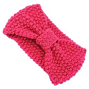 budiniao Fasce per capelli all'uncinetto, calde, comode, larghe, antivento, per scaldare le orecchie, fasce per capelli, regali di San Per Valentino per donne e ragazze, Fucsia