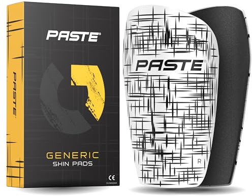 PASTE ® Schienbeinschoner Fußball für Herren, Damen & Kinder Generic Weiß - Shin Pads für Fussball-Stutzen, zum Einstecken - Schienbein-Schützer Shin Guards rutschfest, dünn mit Polster