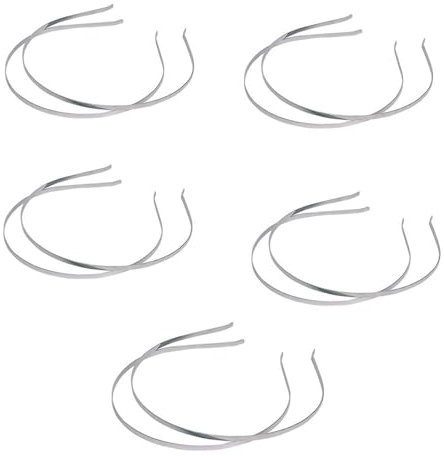 Bandeau en Métal, 3mm Bandeaux Cheveux Femme, Serre Tête Metal Argent, Bandeau Cheveux Hommes Femmes, Accessoires Cheveux DIY, Artisanat, Bandeau à Cheveux, 10 Pièces
