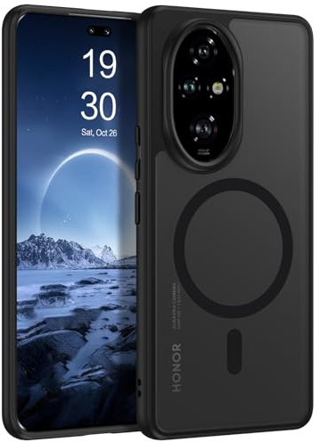BENTOBEN Custodia magnetica per Honor 200 Pro 5G (non per Honor 200 Lite!) [Compatibile con Magsafe]Custodia protettiva di grado militare anti-urto, parte posteriore opaca traslucida anti-graffio-nero