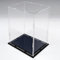 Vitrine für Sammlungen mit schwarzem Sockel, Präsentationsständer aus Plexiglas, Urne aus Plexiglas, transparente Plexiglas-Box für Wohnzimmer, Schlafzimmer, Büro (12 x 9 x 16 cm)