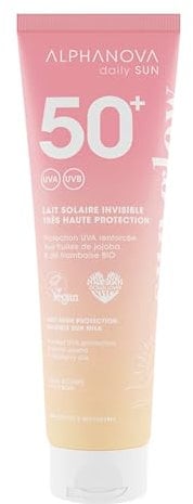 ALPHANOVA DAILY SUN - Lait Solaire SPF50+ invisible - Visage et Corps - Protection UVA renforcée - 150ML Sans trace blanche