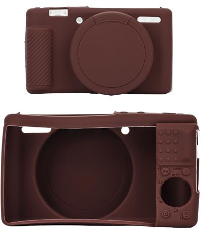 lasuroa Camera Case for Sony ZV-1, Soft Silicone Protective Cover with Screen Protector Anti-Scratch Slim Fit Digital Camera Sleeve (Coffee)