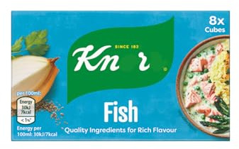 Knnrr Fish Stock Cubes 12 x 80g Best Before 2026-02-28 | Savoury Fish Flavour Stock Cubes | Cooking Stock for Soups & Seafood Dishes | Rich Flavour Seasoning | Easy Meal Base