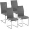 tectake® 4er Set Esszimmerstühle, Freischwinger Küchenstuhl mit Rückenlehne, Stühle für Esszimmer, Küchenstühle modern, Dining Chair, Polsterstuhl, Esstischstühle, Besucherstuhl - grau