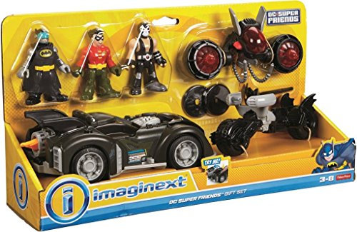 Fisher-Price Imaginext DC Super Friends DC Super Friends Gift Set - Includes Batman, Robin & Bane Mini Figures, 3 Vehicles and Accessories