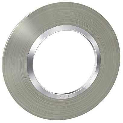 Legrand - Plaque de finition ronde dooxie 1 poste finition effet inox brossé avec bague effet chrome