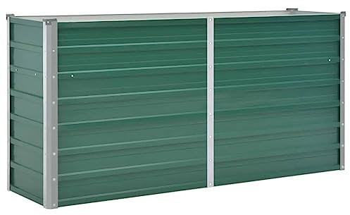 vidaXL Hochbeet Stahl 160x40x77cm Grün Pflanzkasten Blumenkasten Gemüsebeet