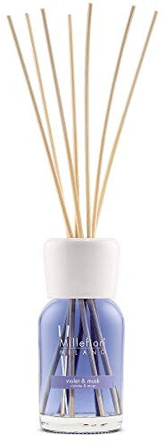 Millefiori Milano Raumduft Duftdiffusor mit der Duftnote Violet & Musk in Einer 100ml Flasche mit 7 Duftstäbchen, 7MDVM