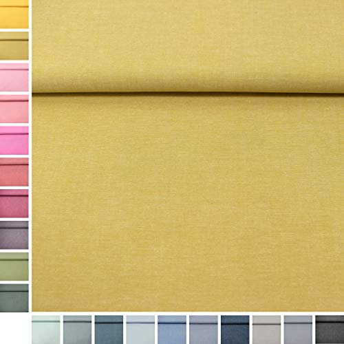 MAGAM-Stoffe Mona Uni Kinder Baumwollstoff Oeko-Tex Meterware 50cm (02. Ocker)