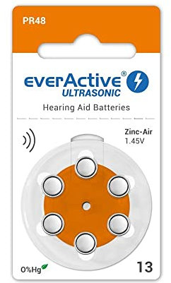 everActive ULTRASONIC 13 1.45V Hearing Aid Battery - 10x Blisters