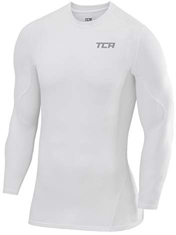 TCA Boys' SuperThermal Compression Base Layer Football Running Top Long Sleeve Thermal Under Shirt - Pro White, 8-10 Years