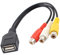 D46 USB a 3 RCA Cable adaptador – USB 2.0 hembra a 3 RCA hembra Video Audio Capture Tarjeta de 30 cm – Compatible con PC, AV, HDD y DVR