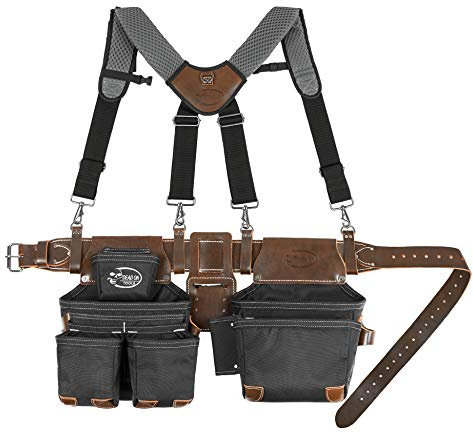 Dead On Tools DO-HSR Leather Hybrid Tool Belt with Suspender, Black