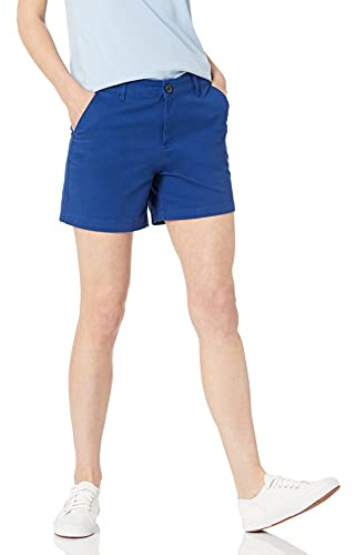 Amazon Essentials Damen Chino-Shorts Slim Fit mit mittlerer Leibhöhe, 13cm Beininnenlänge (Erhältlich in Straight Fit und Curvy Fit)