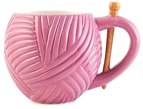 Sew Thirsty Pink Novelty Knitting Yarn Mug - Sewing Birthday Office Cup Drink Gift