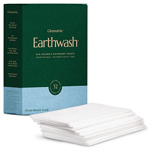 Laundry Detergent Sheets Ocean Breeze - 32 Sheets (Up To 64 Loads) Hypoallergenic Detergent Strips, Ideal for Travel Home Liquidless Laundry Sheets