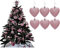 Simply Products 6 Heart Baubles - Great Christmas Tree Decorations, Glitter Heart Baubles (Blush (Pink) Glitter)