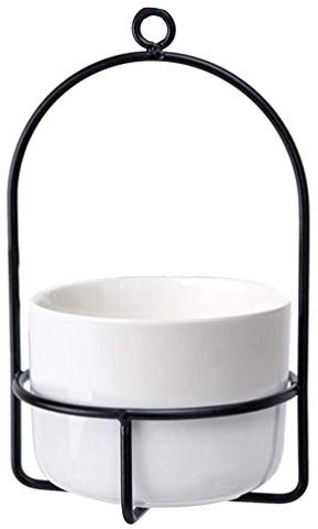 NICETOW Vasos de Flores Grandes ao ar Livre, 3 Conjuntos de Rack de Ferro Vaso de cerâmica para pendurar na Parede Vaso de Plantas de ar suculento Vasos de Plantas para decoração de casa par