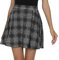 EXCHIC Damen Plaid Vielseitig Beiläufig Kilt Basic Ausgestellt Mini die Röcke (Grau, S)