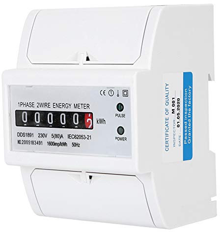 Shanrya Compteur sur Rail DIN, Compteur d'énergie électrique, équipement Industriel Domestique monophasé Équipement électrique pour systèmes de sous-Compteur