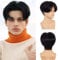 Beweig Wig for Men Black Short Middle Part Cosplay Synthetic Halloween