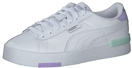 PUMA Damen Jada Renew Sneaker, Weißes lebendiges Violett Minty Burst Silber, 38.5 EU