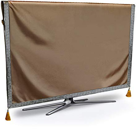 TV-Abdeckung Reiner wetterfester Beweisschutz Plasma-Fernseher-Tissue-Tisch-Runner-Tuch-Matte Kissenbezug (Color : Brown, Specification : 49 inch)