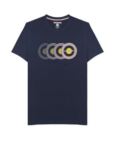 Lambretta Mens Target Fade Logo Navy Size S
