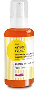 Glossco Professional, Crystal Repair Serum, Sérum Reparador, Hidratante y Anti Encrespamiento, Antirrotura 70% según test de Peinabilidad, Favorece la Definición en los Cabellos Rizados, 100 ml